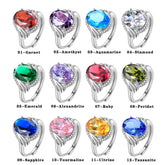 925 Sterling Silver Ring Oval 8Ct Women Birthstone Adjustable Band Jewelry Gifts For Mother Grandma Atrx0028